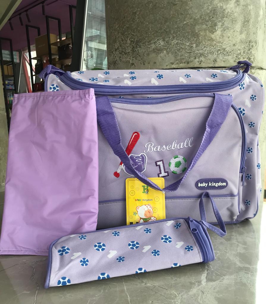 Baby Kingdom Diaper Bag 3 pcs- Purple