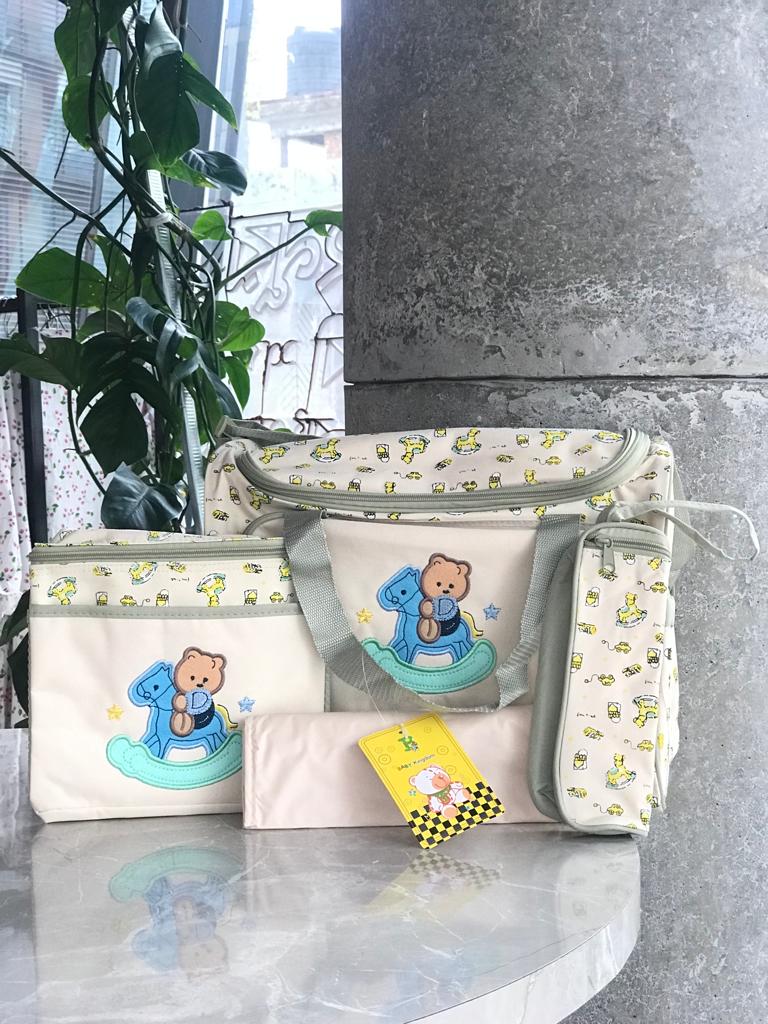 Baby Kingdom Diaper Bag 4 pcs- Olive