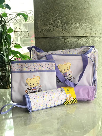 Baby Kingdom Diaper Bag 4 pcs- Purple