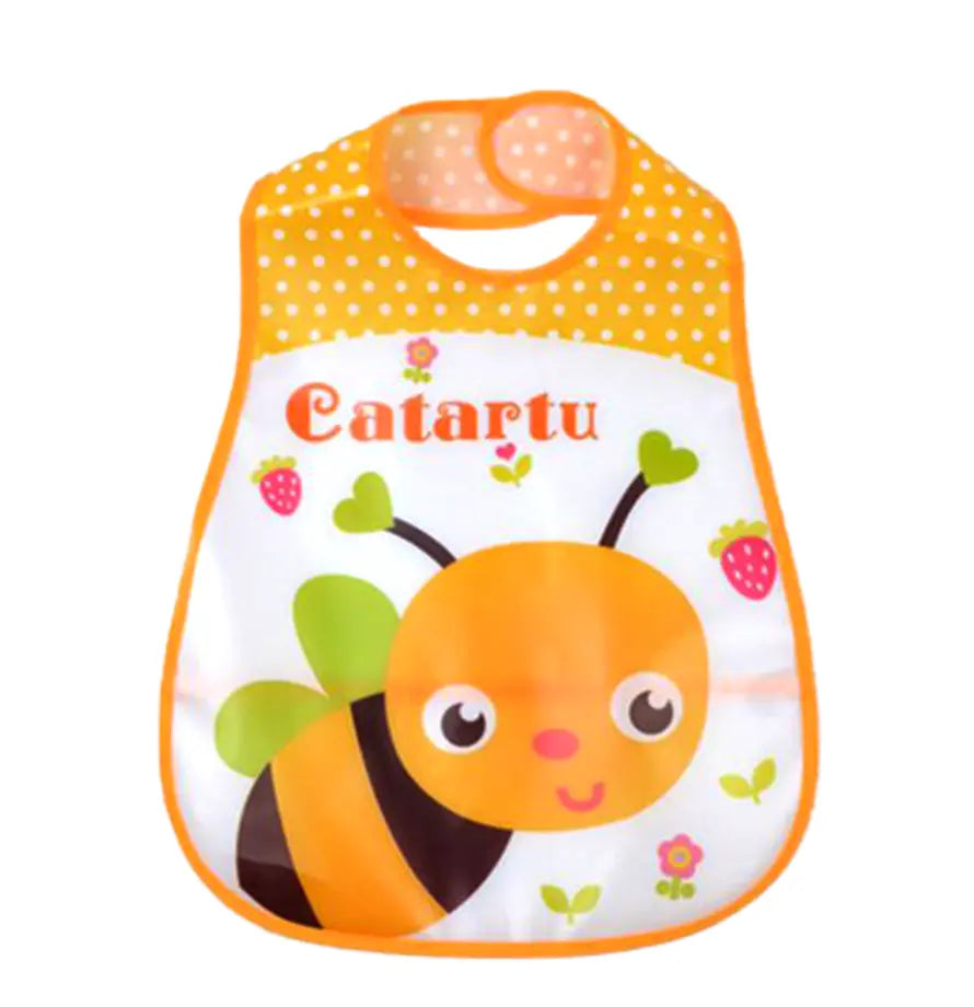 Baby Soft Cartoon Waterproof Bib- Bee Printed