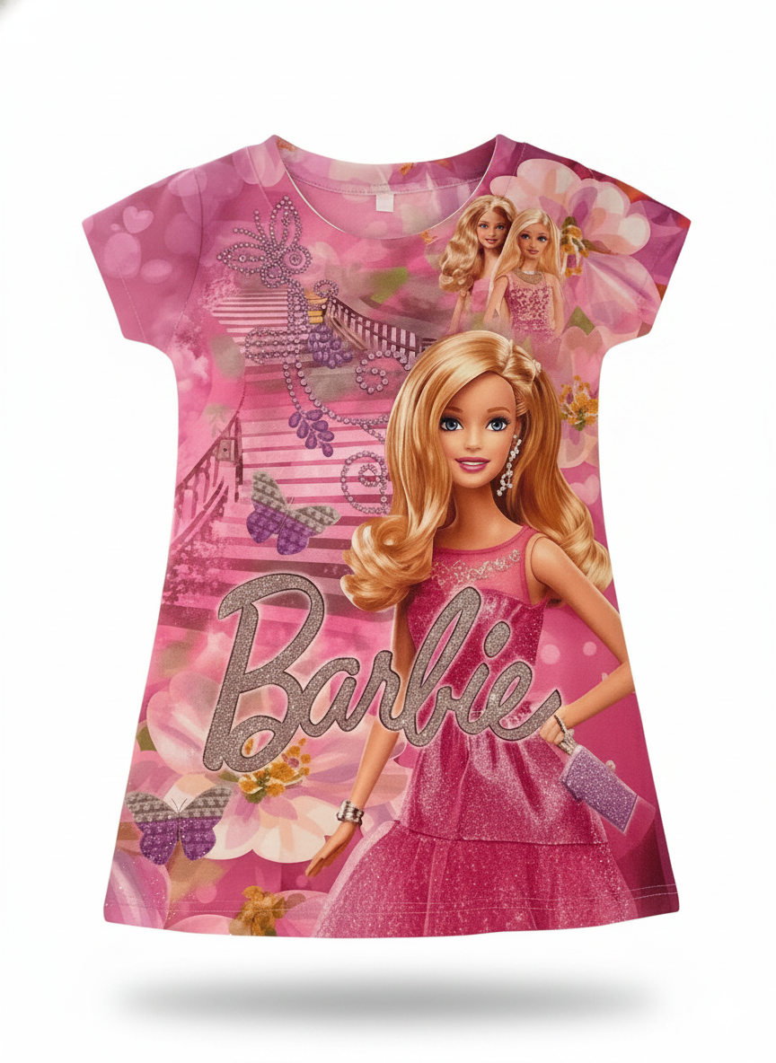 Baby's Pink Barbie Print T-Shirt Dress (3-4Y)