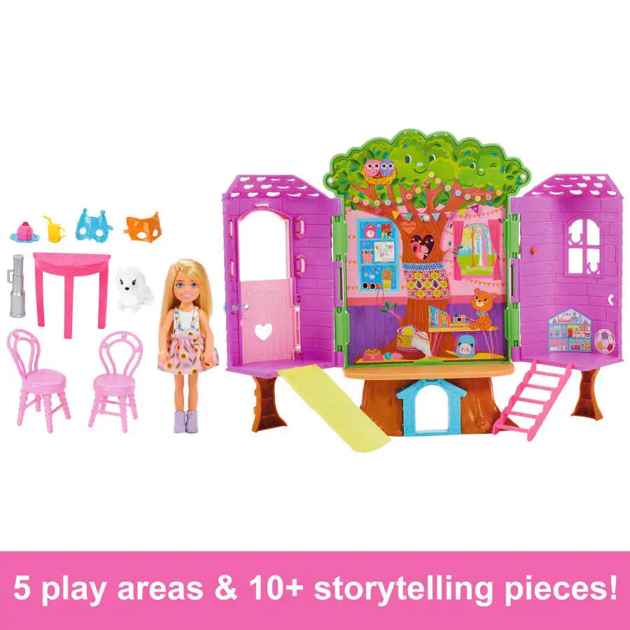 Barbie HPL70 Chelsea Doll and Treehouse Playset with Pet