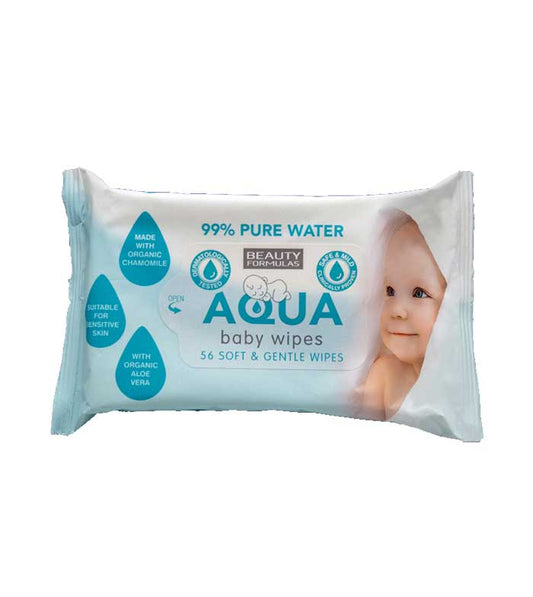 Beauty Formulas Aqua Baby Wipes 56 Pcs
