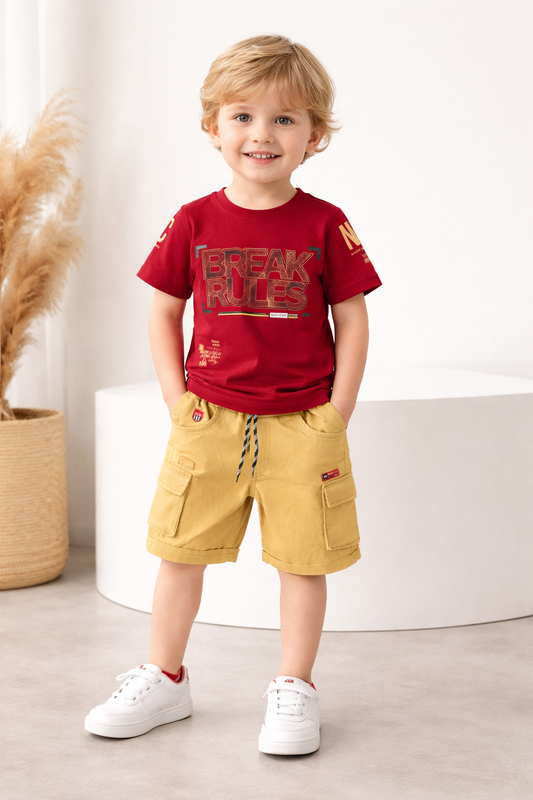 Boy Casual Outfit Set-Break Rules (BGGM23)