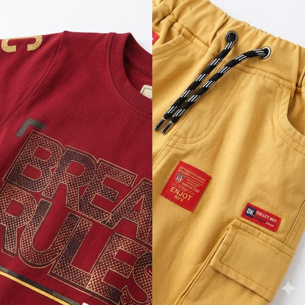 Boy Casual Outfit Set-Break Rules (BGGM23)