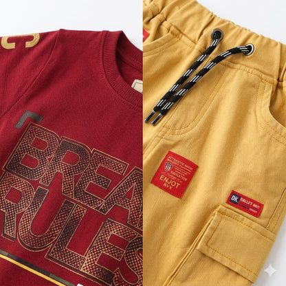 Boy Casual Outfit Set-Break Rules (BGGM23)