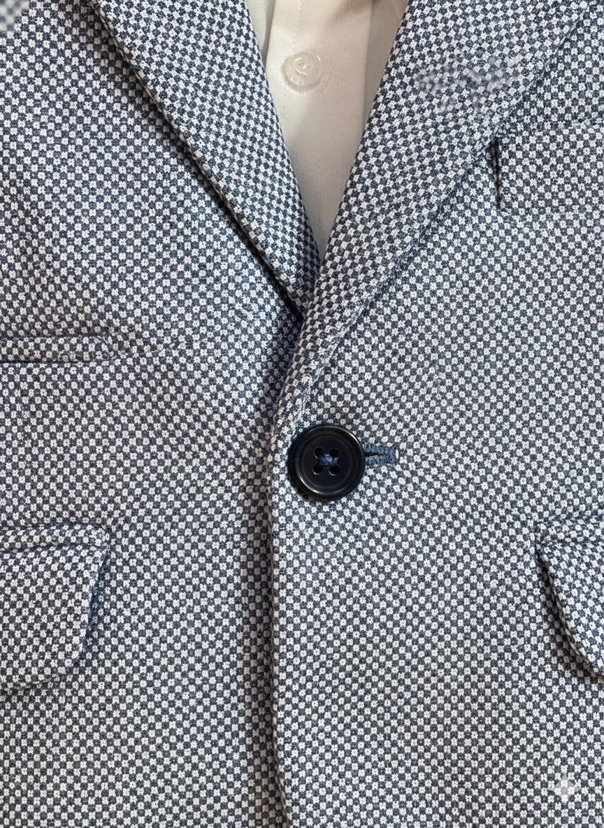 Boy's 4-Piece Premium Plaid Blazer Suit Set- Grey & Black