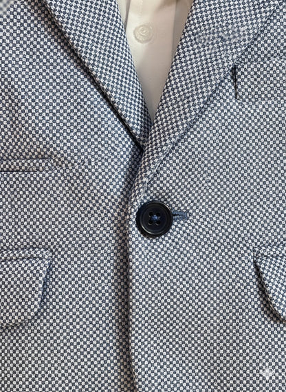 Boy's 4-Piece Premium Plaid Blazer Suit Set- Grey & Black