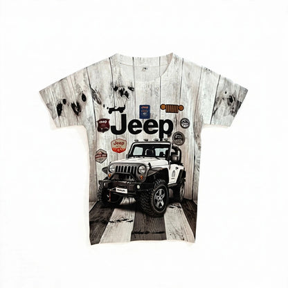 Boy's Cool Jeep Graphic Print Cotton T-Shirt (4-5Y)