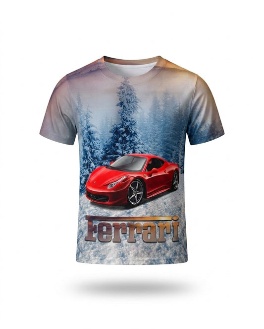 Boy's Ferrari Sports Car Graphic Print T-Shirt
