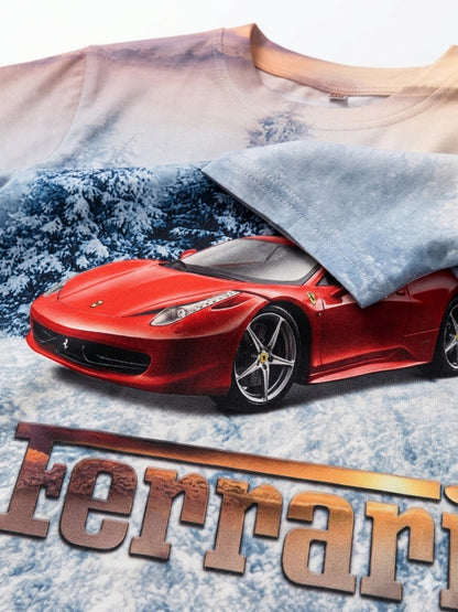 Boy's Ferrari Sports Car Graphic Print T-Shirt