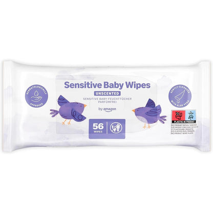By Amazon Sensitive Baby Wipes- Unscented 56 pcs