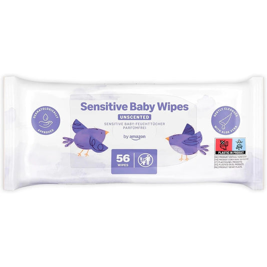 By Amazon Sensitive Baby Wipes- Unscented 56 pcs