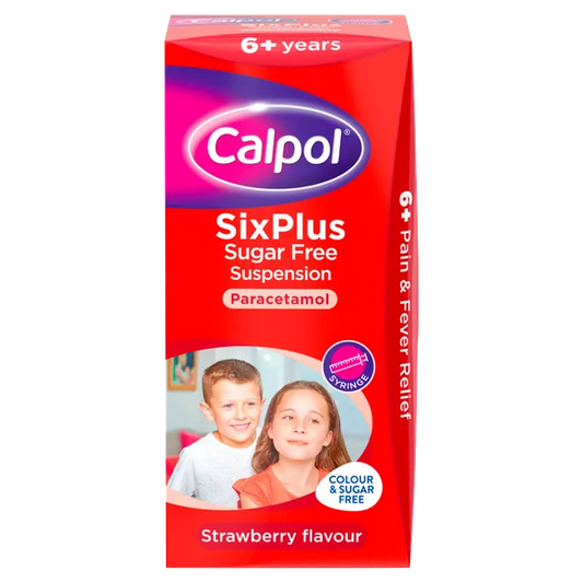 Calpol SixPlus Suspension Sugar Free Strawberry Flavor 6+ Years, 80ml