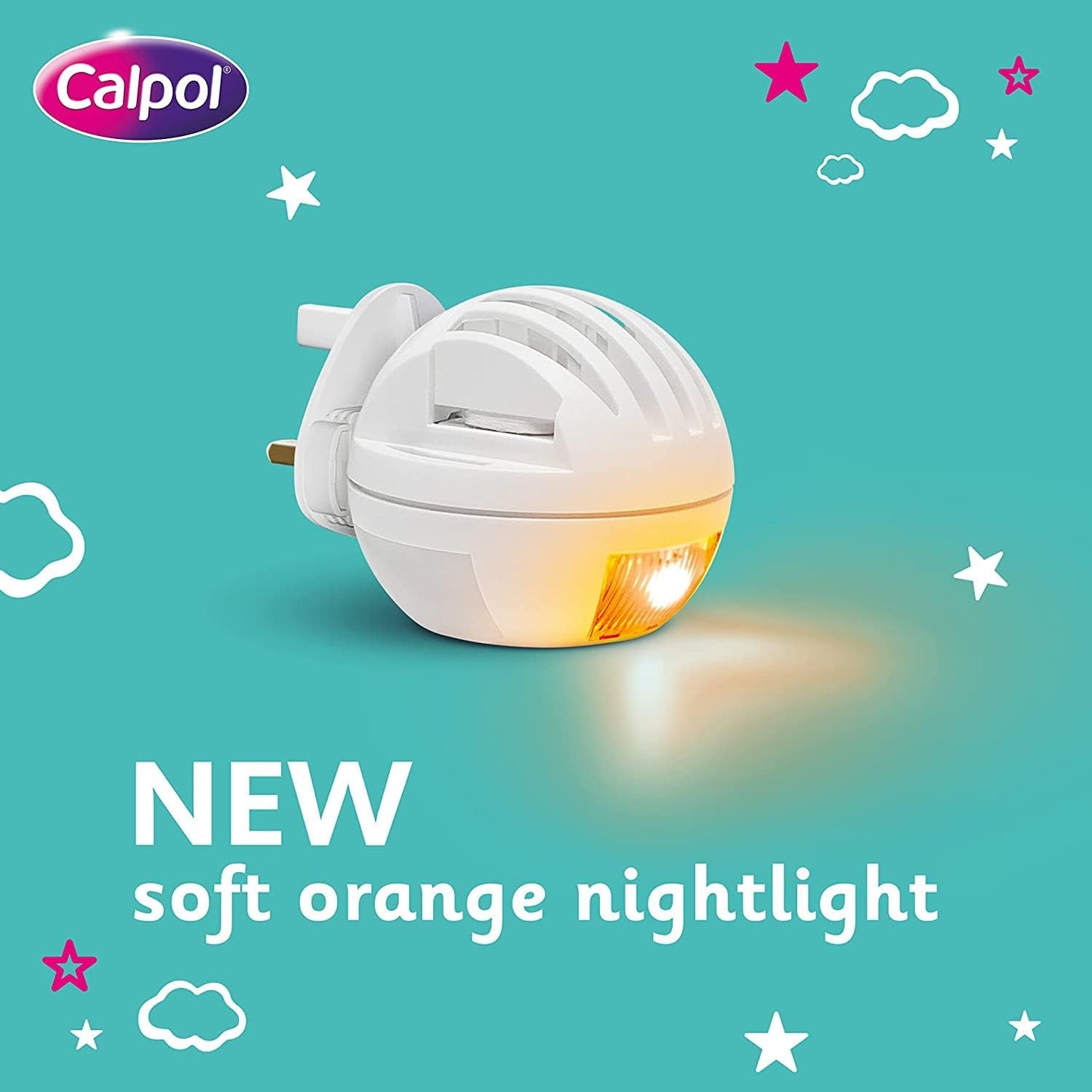 Calpol Vapour Plug Nightlight Lavender Chamomile 3+ Months (Orange Light)- Plug and 3 Refills