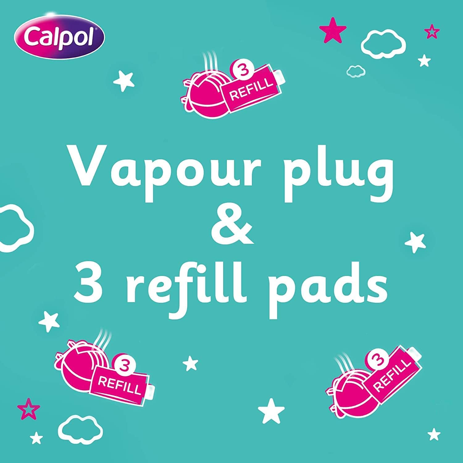 Calpol Vapour Plug Nightlight Lavender Chamomile 3+ Months (Orange Light)- Plug and 3 Refills