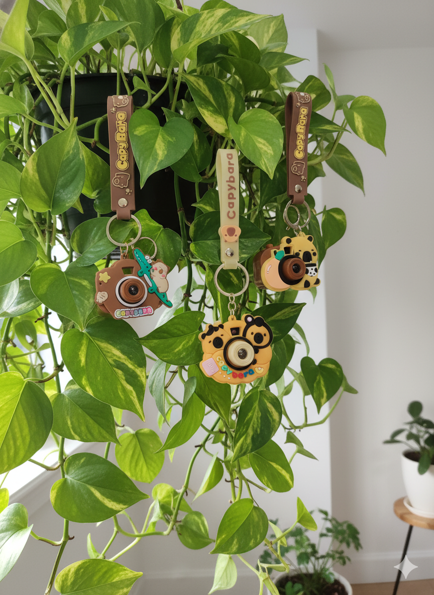 Capybara Projection Camera Keychain