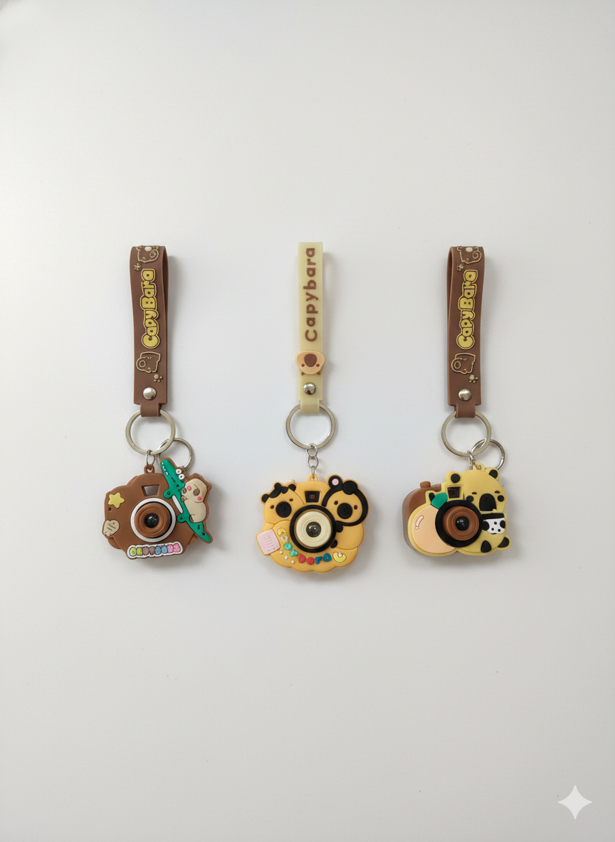 Capybara Projection Camera Keychain