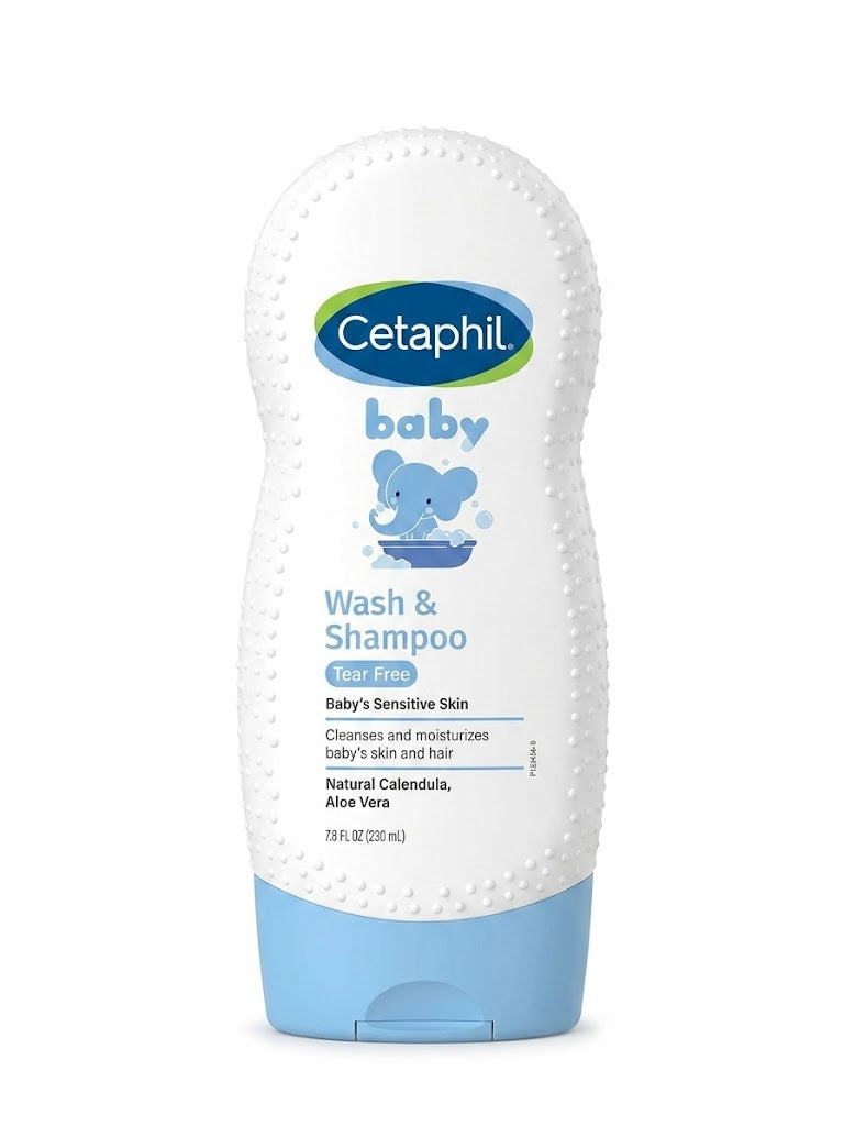 Cetaphil Baby Wash & Shampoo With Natural Calendula Sensitive Skin 230ml