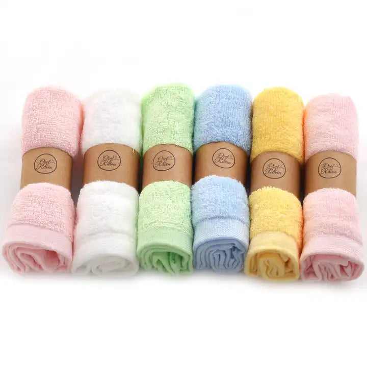 Children's Soft Face Towel 100% Bamboo Fiber Washcloths- 6 Pcs