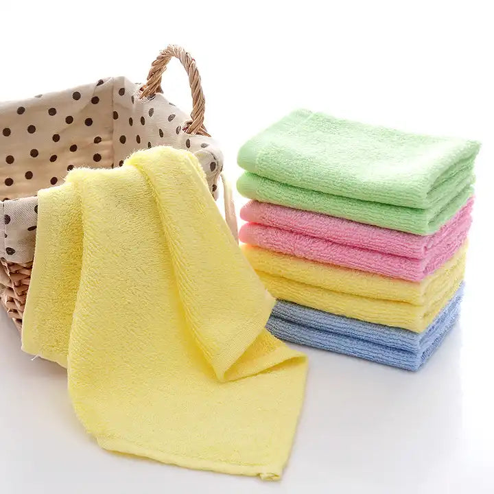 Children's Soft Face Towel 100% Bamboo Fiber Washcloths- 6 Pcs