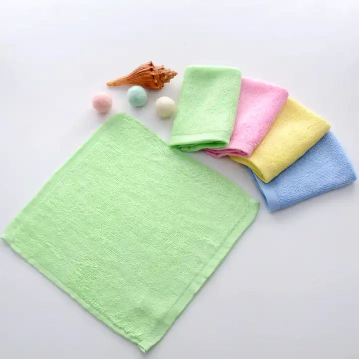 Children's Soft Face Towel 100% Bamboo Fiber Washcloths- 6 Pcs