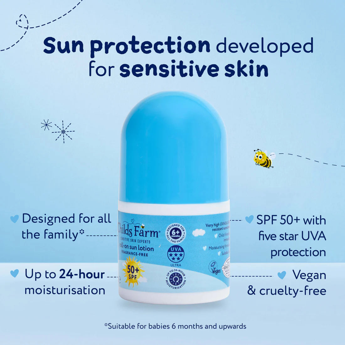 Childs Farm Roll-On Sun Lotion SPF50+, 50ml