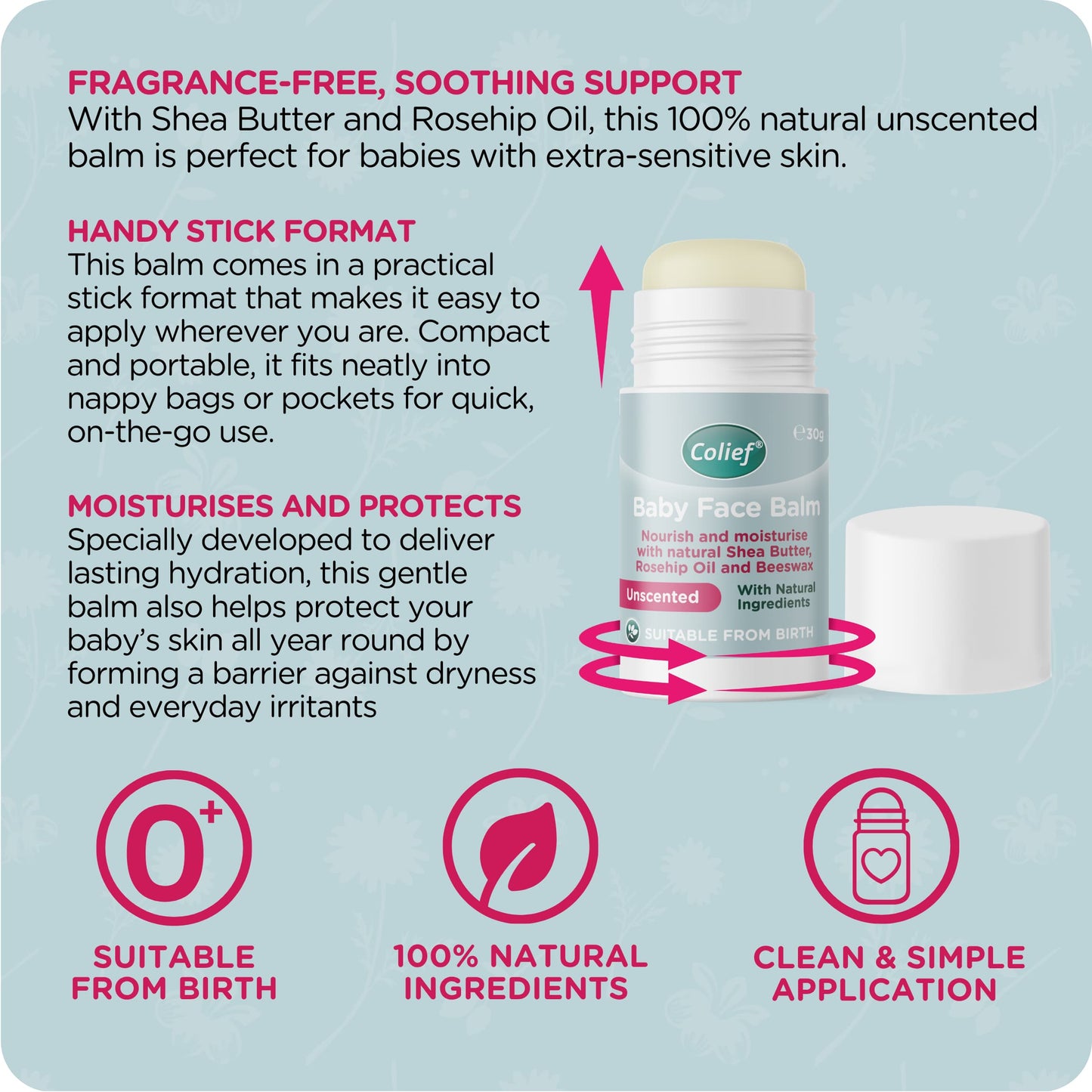 Colief Baby Face Balm Stick 30g (Unscented)