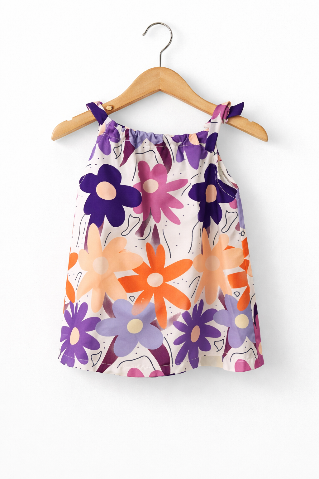 Cotton Floral Tie Up Baby Girl Dress (18m- 24m) (TBAL06)
