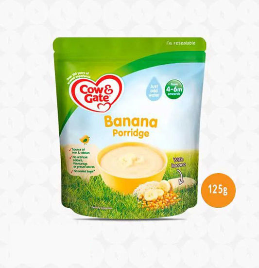 Cow & Gate Banana Wholegrain Porridge Baby Cereal (From 4-6m) 125g