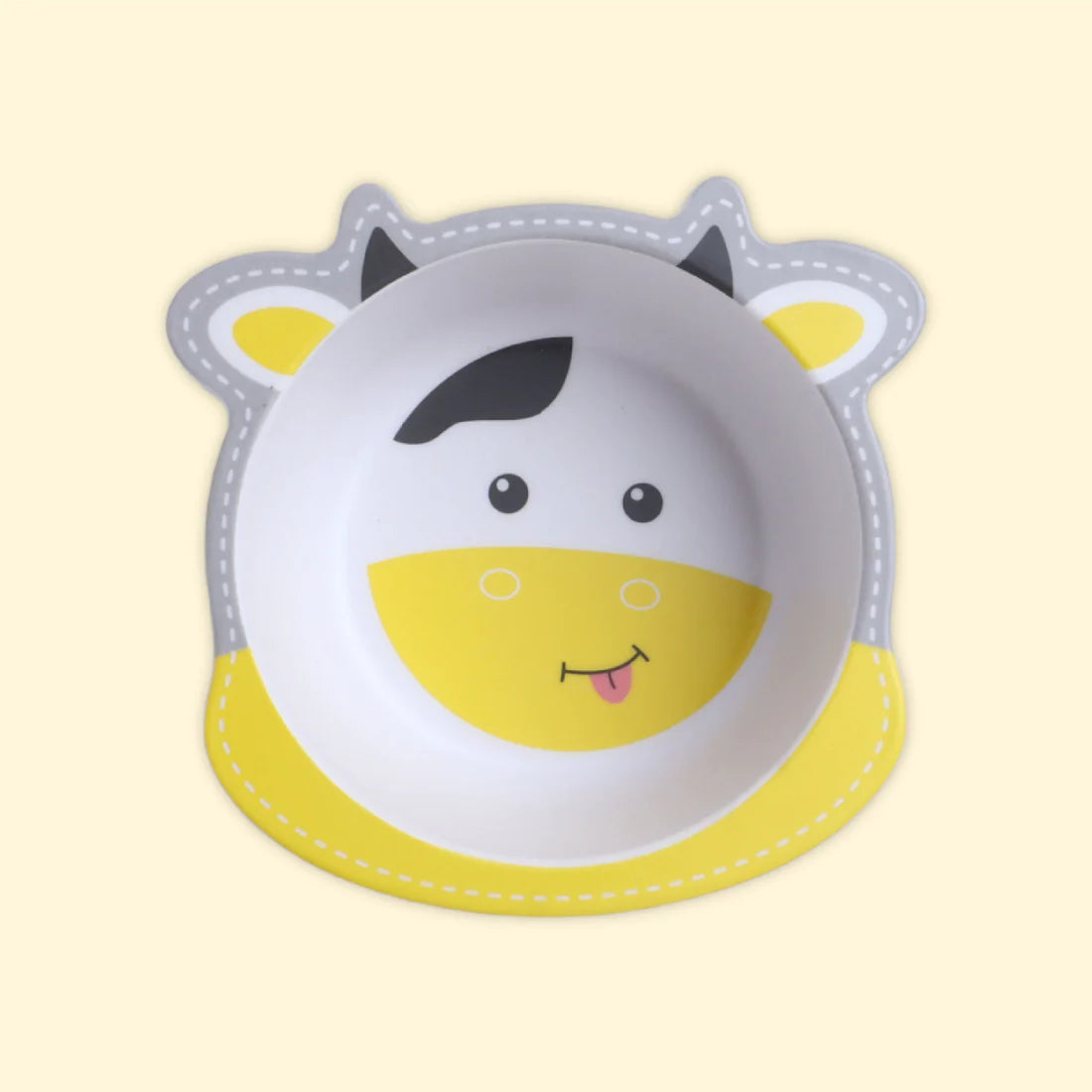 Cute Cow Bamboo Fiber Children's 5 Piece Tableware / Dinner Set