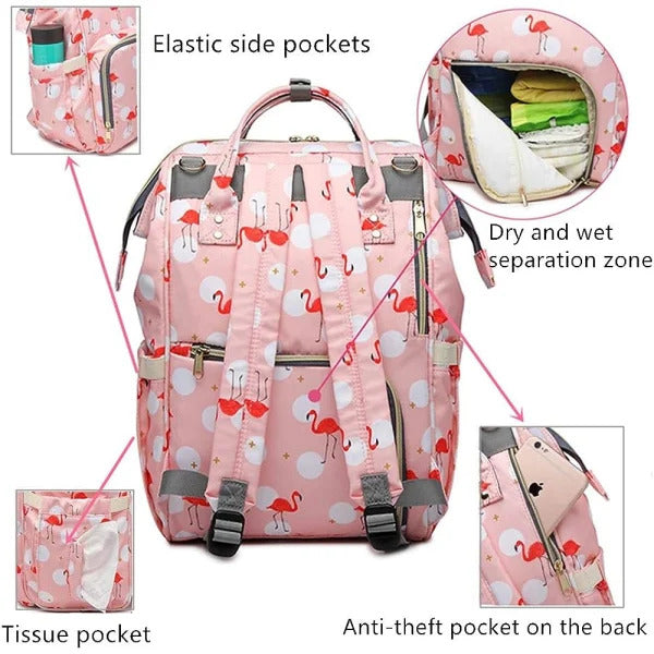 Diaper Bag Backpack Duck Pink