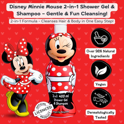 Disney Minnie Mouse 2in1 Kids Shower Gel & Shampoo 400ml