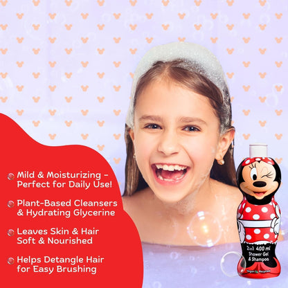 Disney Minnie Mouse 2in1 Kids Shower Gel & Shampoo 400ml