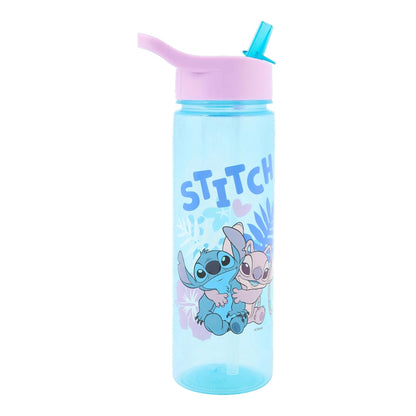Disney Stitch Water Bottle Flip Up Straw 600ml