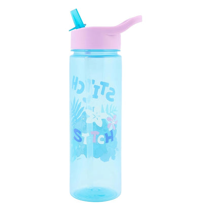 Disney Stitch Water Bottle Flip Up Straw 600ml