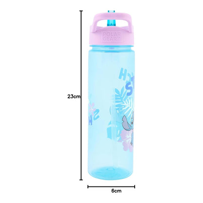 Disney Stitch Water Bottle Flip Up Straw 600ml