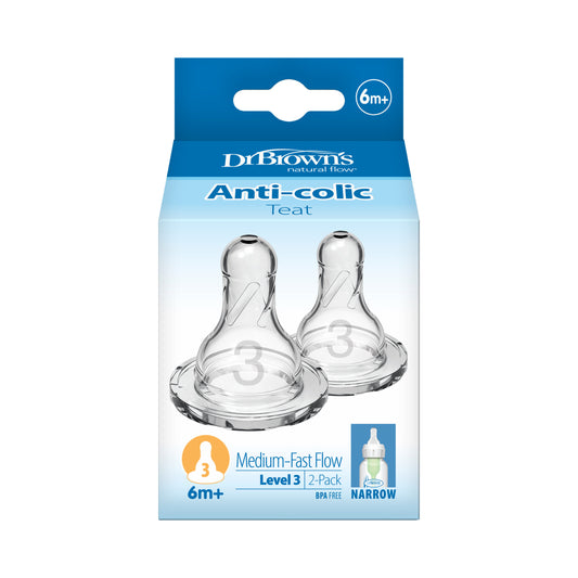 Dr. Brown's Anti Colic Narrow Neck Level 3 Teats (6m+)- 2 Pcs