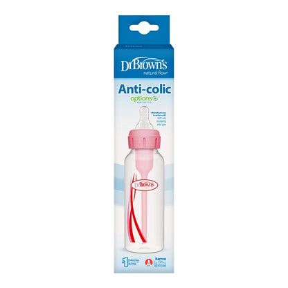 Dr. Brown's Options+ Anti-Colic Narrow Bottle Level 1 (0m+) 250ml- Pink