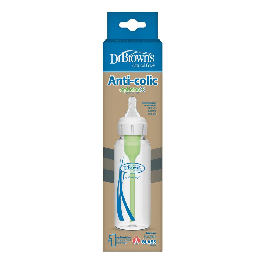 Dr. Brown's Options+ Anti Colic Narrow Neck Baby Glass Bottle (0m+) 250ml