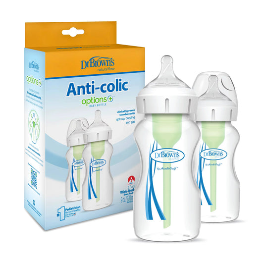 Dr. Brown's Options+ Anti Colic Wide Neck Baby Bottle 2pcs (0m+) 270ml