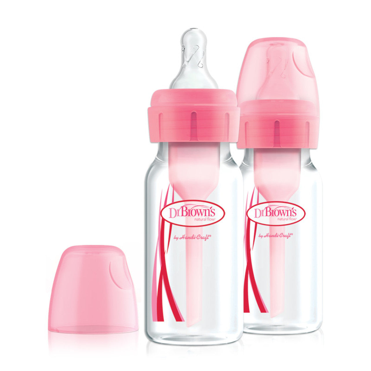 Dr Brown's Options+ Anti-Colic Narrow Neck Bottle 120ml (0m+) Twin Pack- Pink