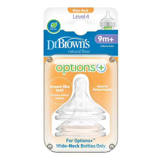 Dr Brown's Options+ Anti Colic Wide Neck Teats (9m+) Level 4