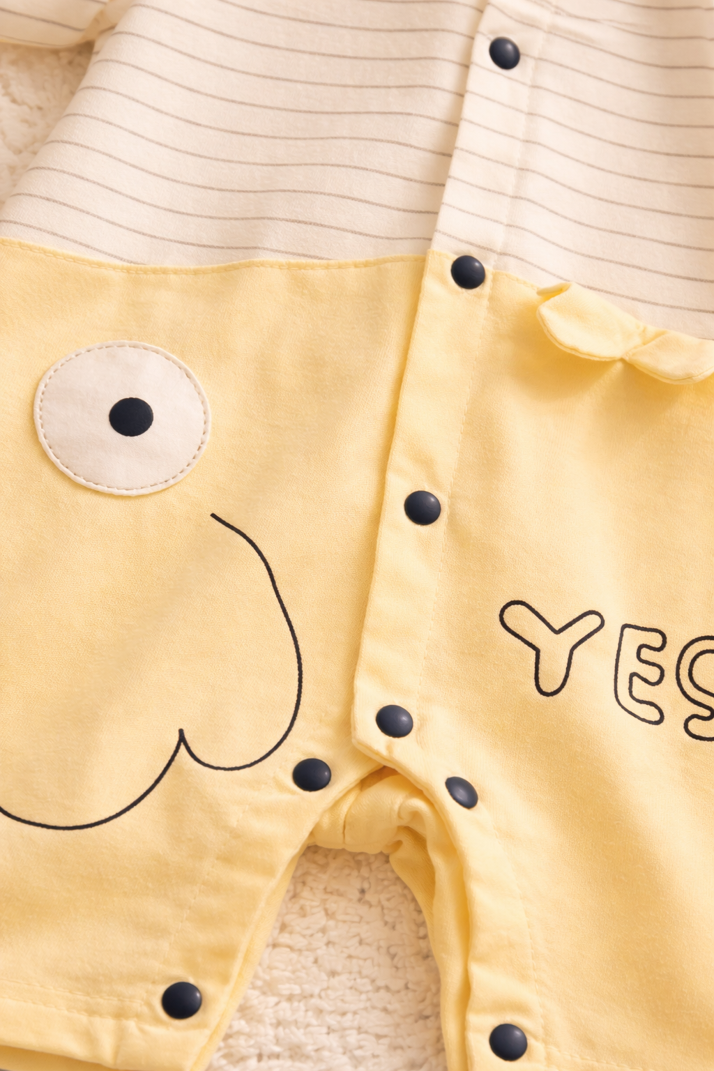 Baby Fish Print Romper Soft Cotton Summer Onesie-Yellow & Stripe