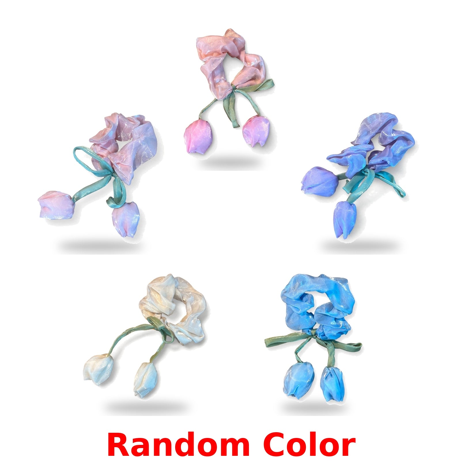 Elegant Tulip Charm Hair Scrunchie (Random)