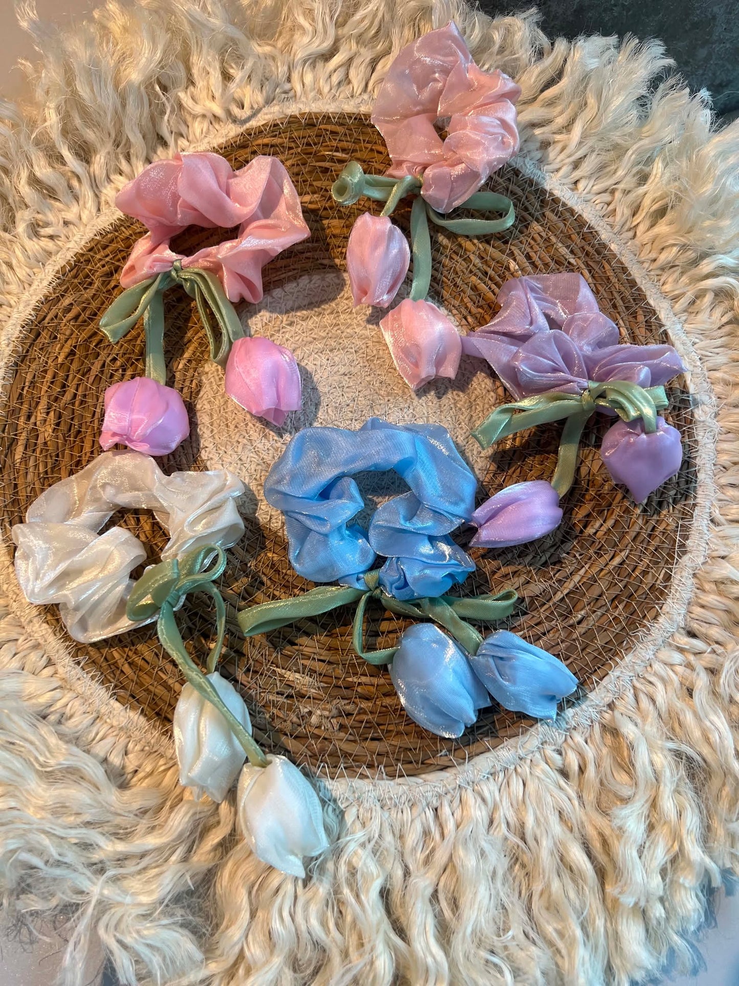 Elegant Tulip Charm Hair Scrunchie (Random)