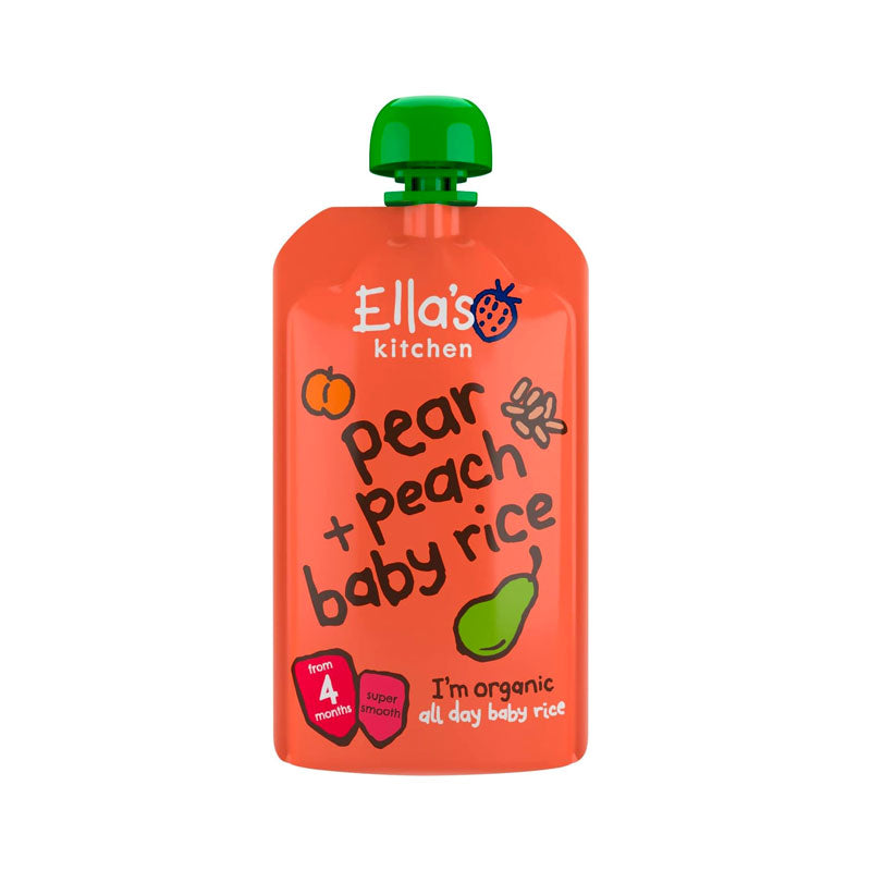 Ella's Kitchen Baby Rice Pouch- Peach & Pear (4m+) 120g