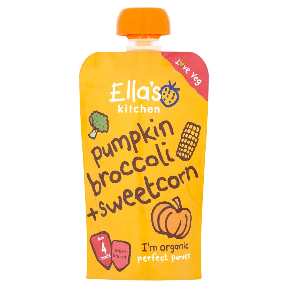 Ella's Kitchen Baby Pouch-Pumpkin Broccoli & Sweetcorn (4m+) 120g