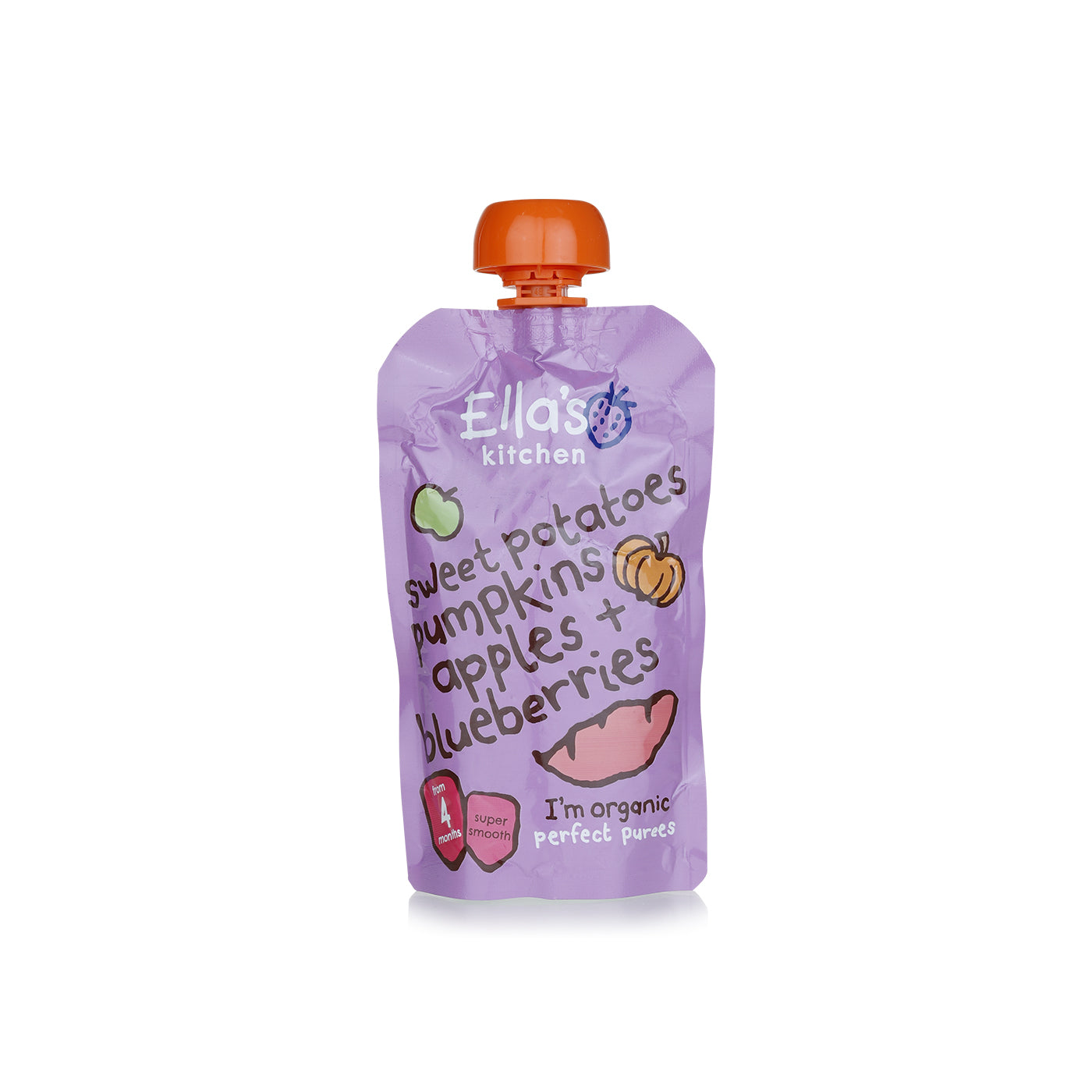 Ella's Kitchen Baby Pouch-Sweet Potatoes, Pumpkins, Apples & Blueberries (4m+) 120g