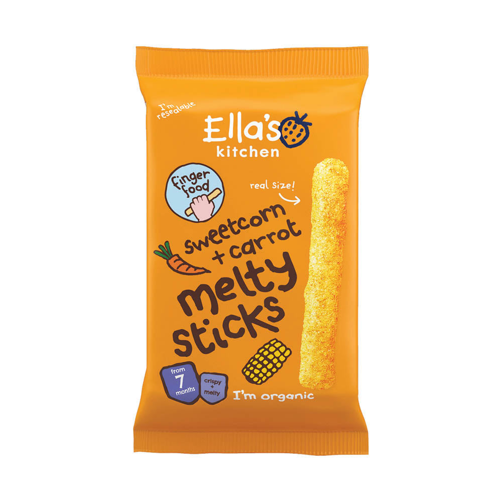 Ella’s Kitchen Sweetcorn and Carrot Melty Sticks (7m+) 16g